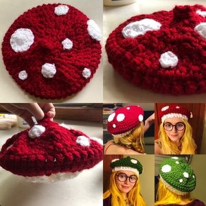 Handmade mushroom hat